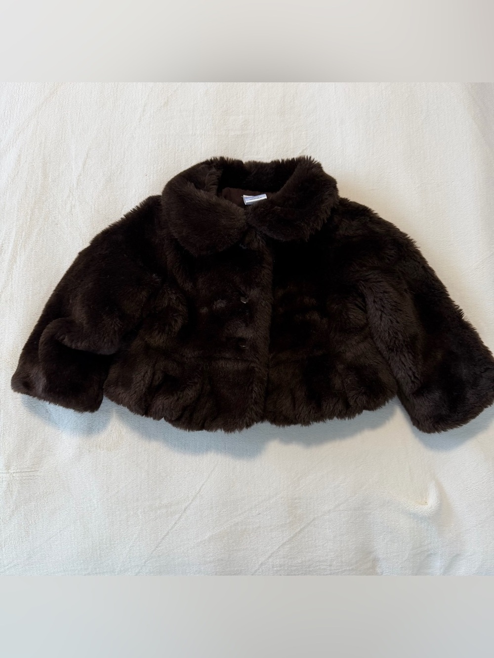 Gymboree Dark Brown Faux Fur Coat Jacket 12-18 months